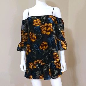 Floral Off Shoulder Dress - image 1